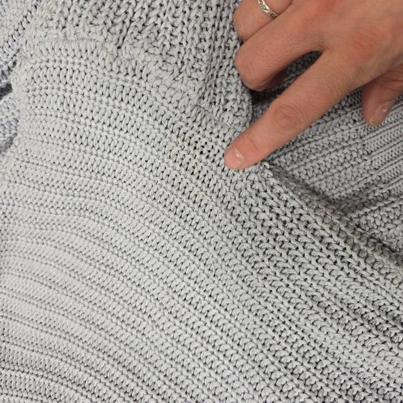 Brandy Melville Light Blue Knit Sweater One Size Cropped Puff Sleeve‎ - Picture 4 of 7